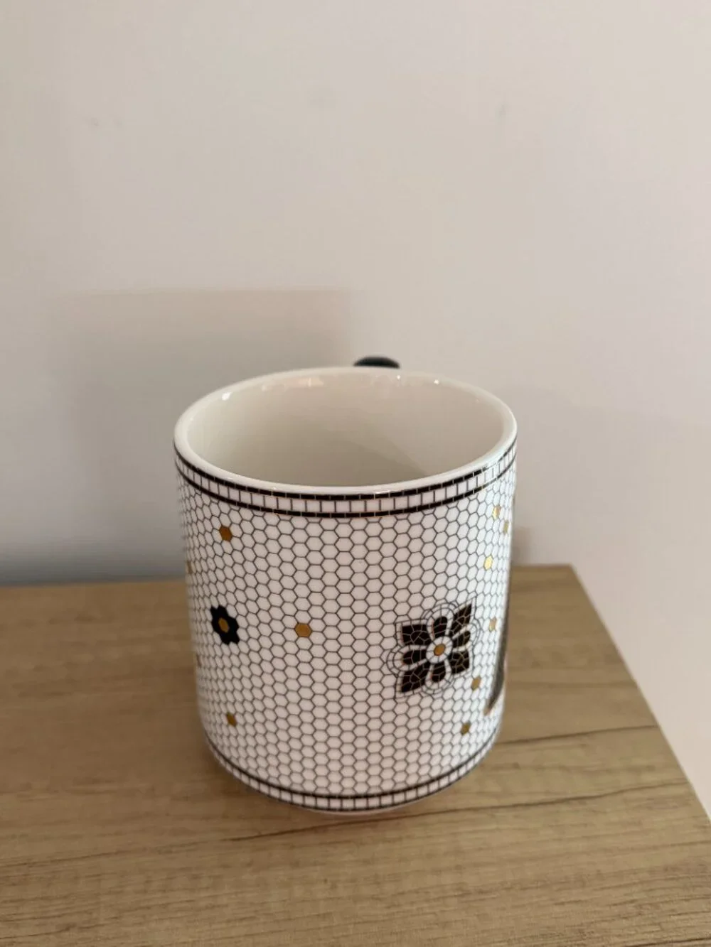 anthropologie | Bistro Tile Stoneware Mug: Monogram Edition A